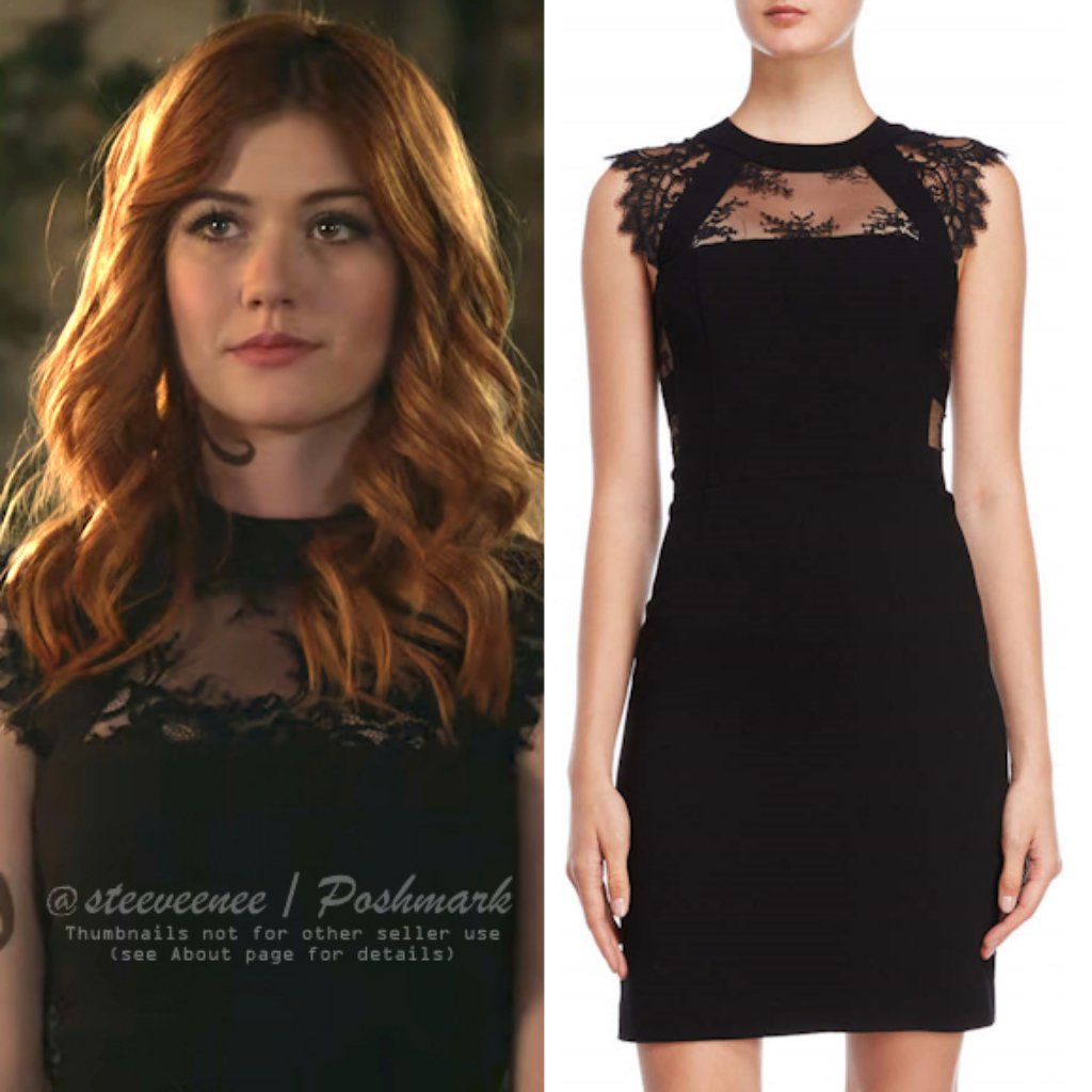 The Kooples Black Lace Insert Crepe Dress Aso Clary Fray